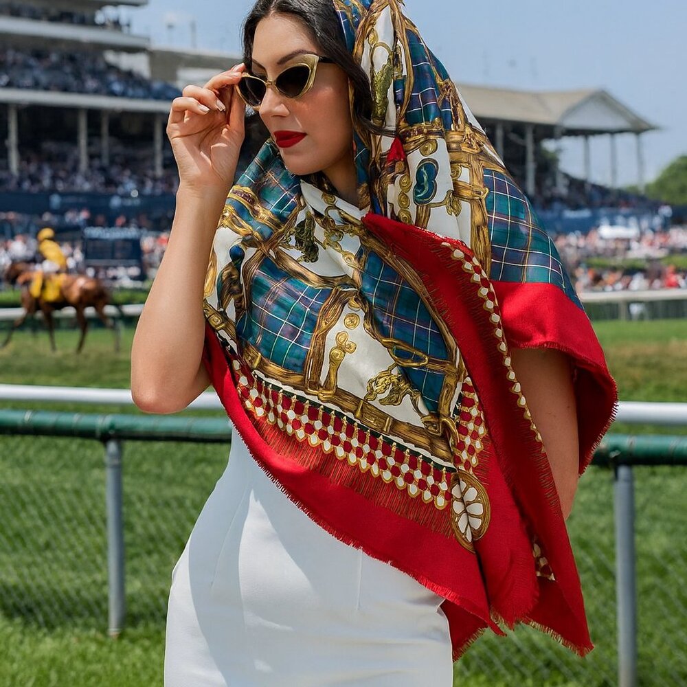 Challis by Berkshire Equestrian Scarf Wrap 46" X 46"
